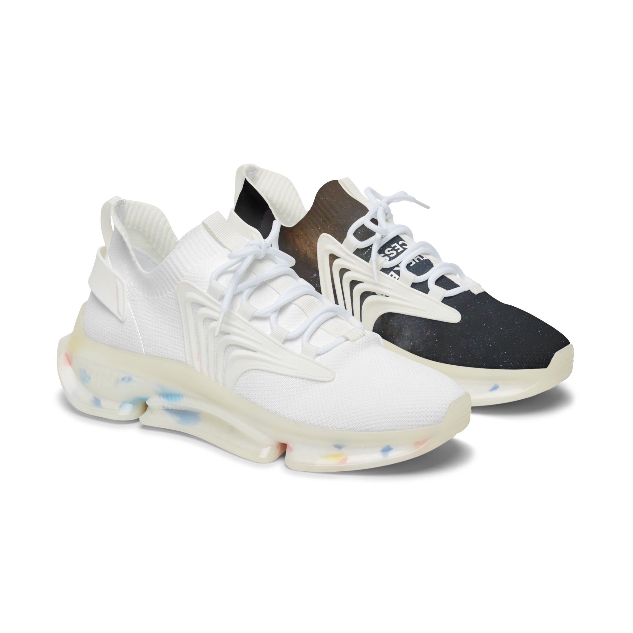 Women's Two-Tone Mesh Sneakers — Lightweight Breathable Athletic Shoes