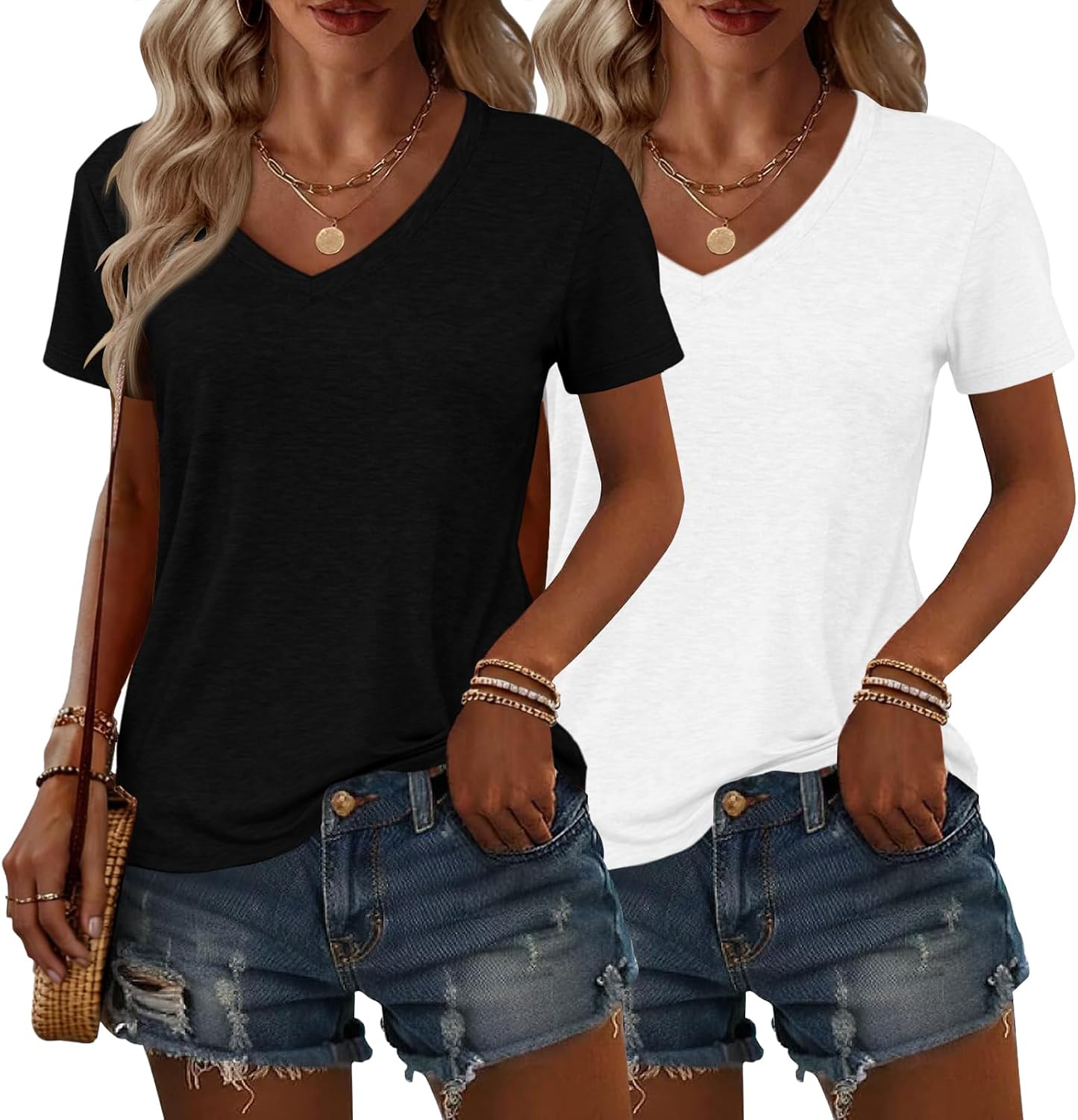 Chic Summer V-Neck Tees
