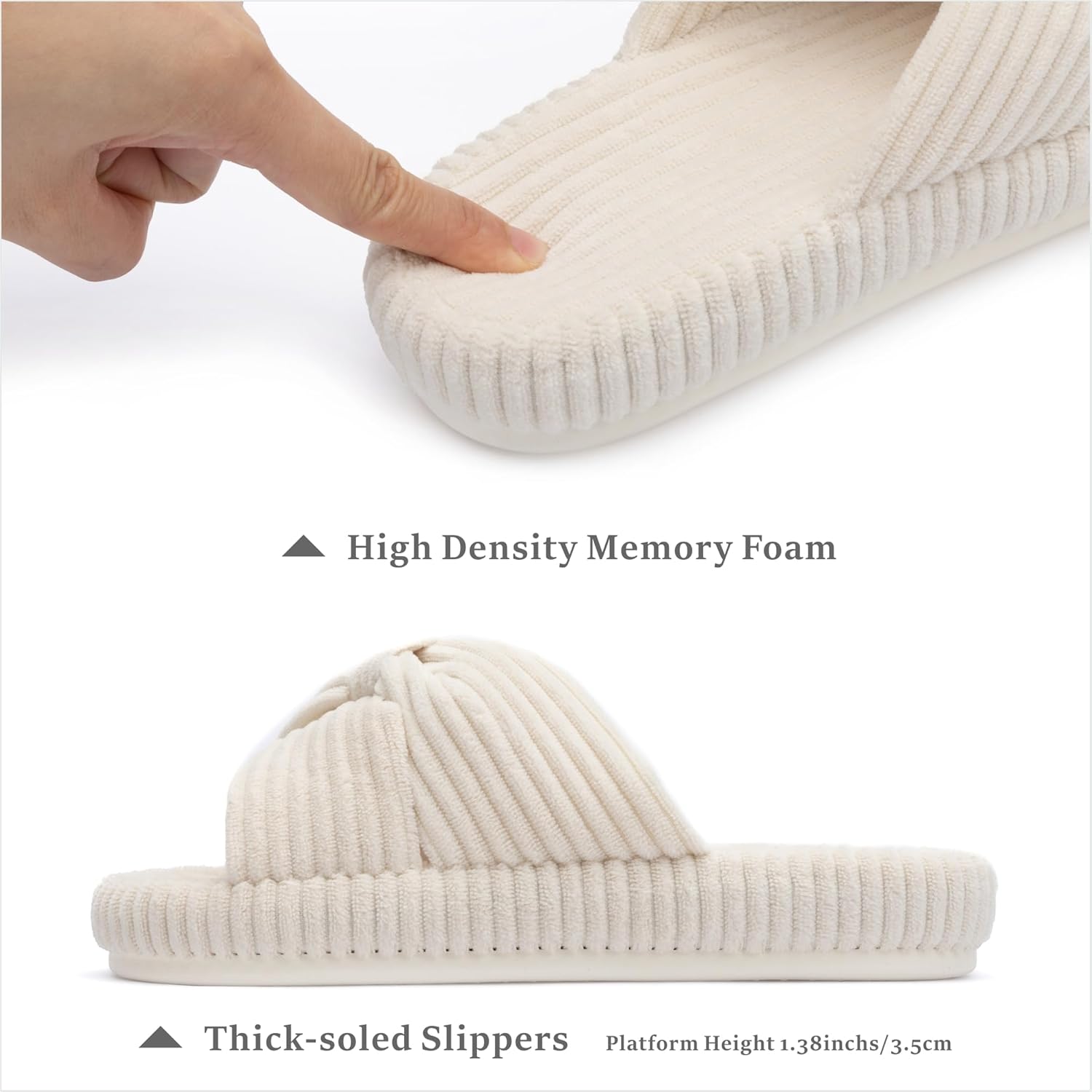 Cozy Memory Foam Bow Slippers